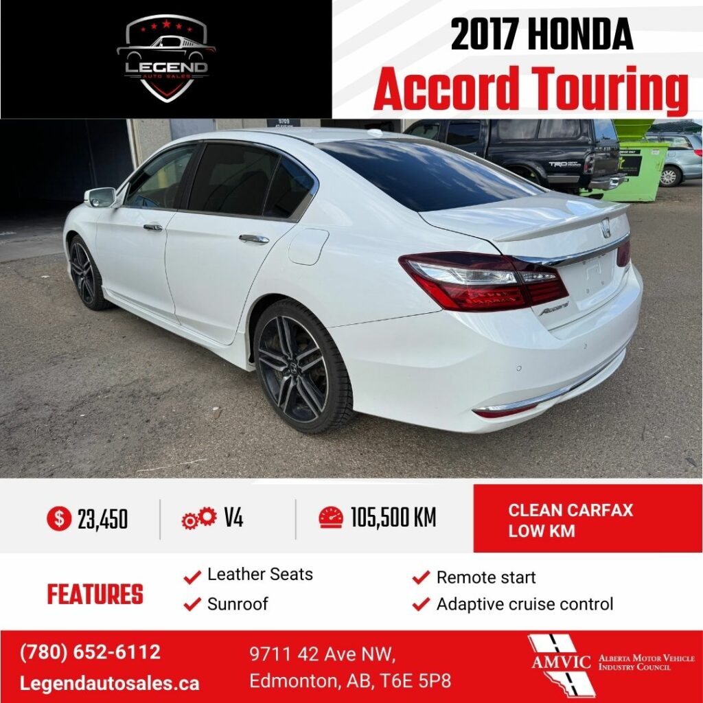 2017 HONDA ACCORD SEDAN Touring / Clean Carfax/ Low KM